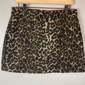 Forever 21 animal print wool blend mini skirt L